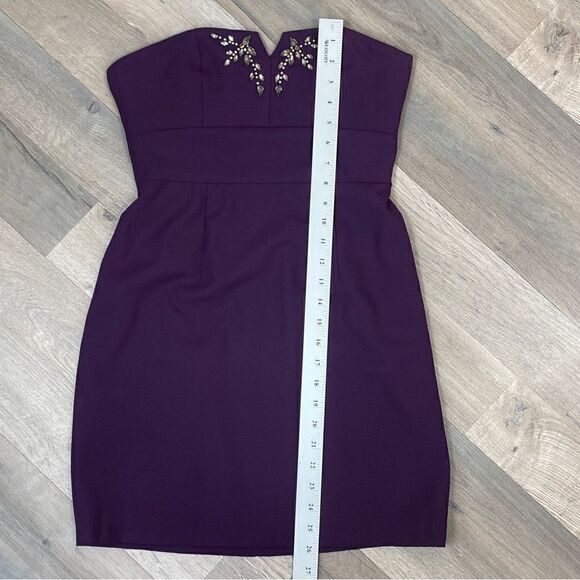 Max and Cleo Rhinestone Detail Strapless Sheath Dress Purple 2 - Picture 14 of 14